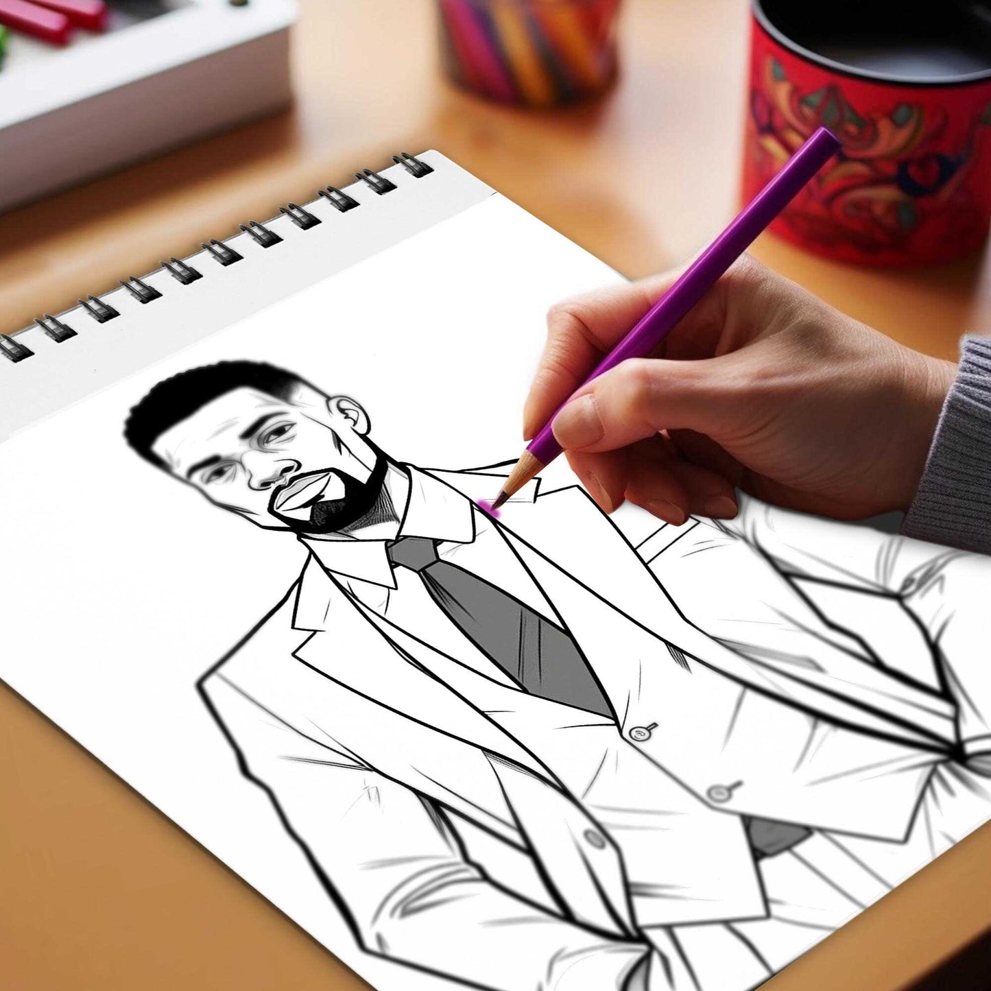 Classy African Men Spiral Bound Coloring Book, Embrace the Elegance of Africa with 30 Captivating Coloring Pages of Classy African Men for a Stylish and Artistic Journey