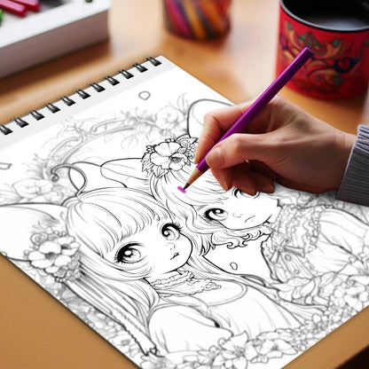 Fairy Mice Friends Spiral Bound Coloring Book, Unleash Your Creativity with 30 Charming Pages Filled with Heartwarming Tales of Fairy Mice Friends.