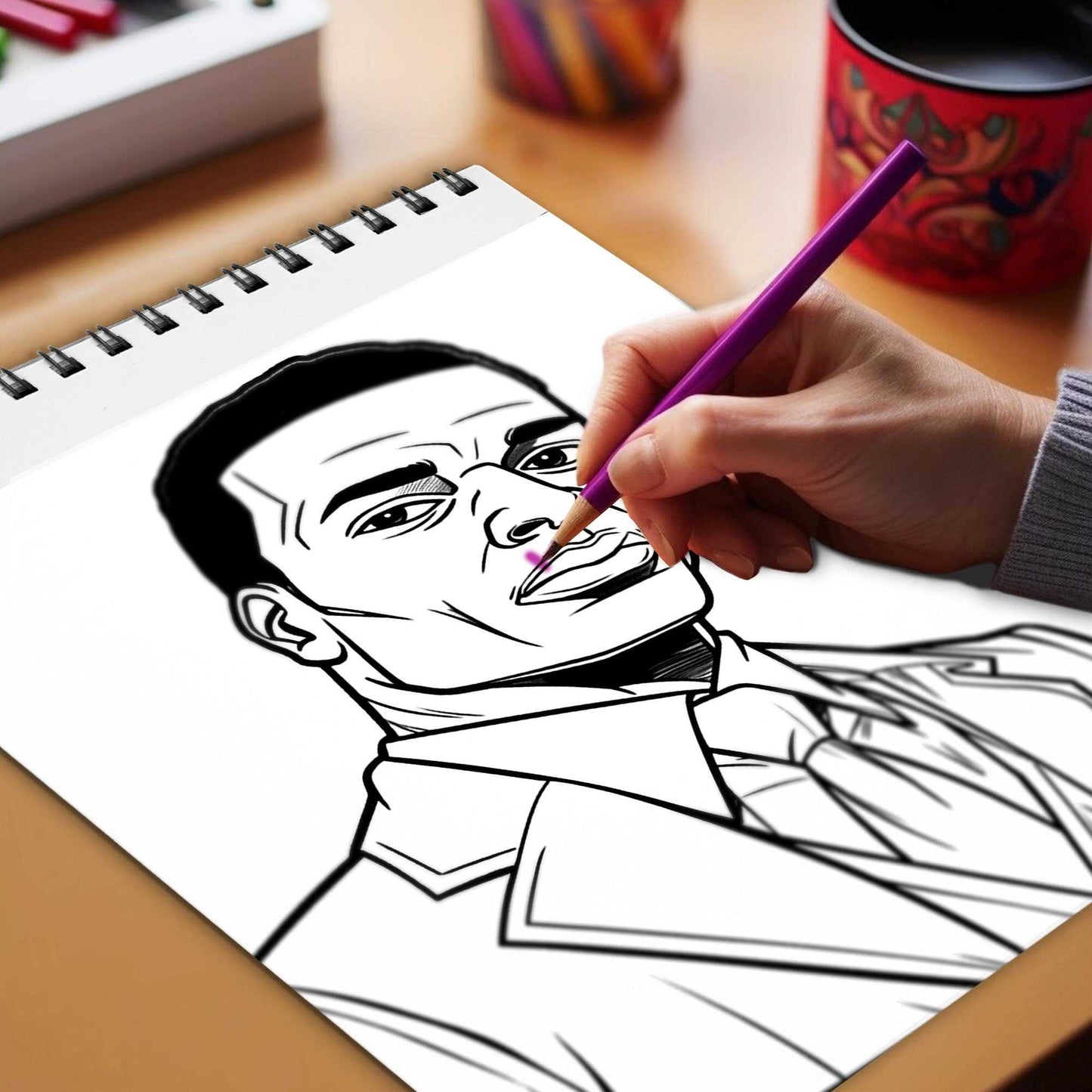 Gentleman Black Men Spiral Bound Coloring Book, Discover Classic Charm with 30 Enchanting Coloring Pages, Unleashing Your Creativity in the World of Distinguished Black Men