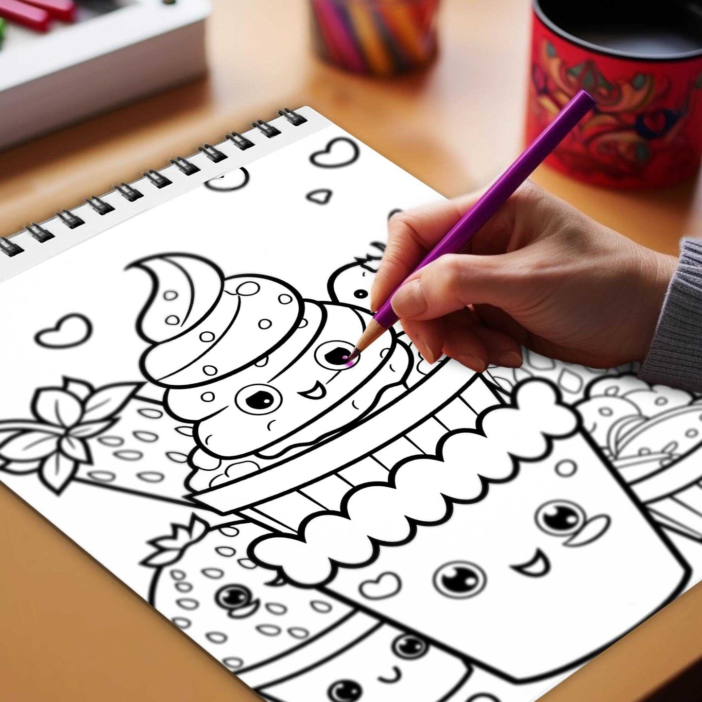 Sugarland Spiral Bound Coloring Book, Indulge in 30 Dazzling Coloring Pages, Fostering Focus and Creativity as You Celebrate the Artistry of Culinary Confections