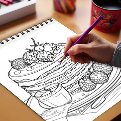 Confectionery World Spiral Bound Coloring Book, Step into a World of Tasty Art with 30 Entertaining Pages, Unleash the Sweetness of the Confectionery World in Every Shade.