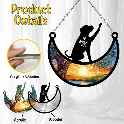 Netecom Personalized Boxer Memorial Suncatcher, Custom Boxer Ornament with Name Date, Dog Loss Sympathy Gift, Pet Loss Remembrance Gifts, Bereavement Gifts for Loss of Pet, Dog Grief Gift