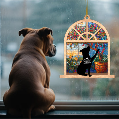 Netecom Personalized Pitbull Memorial Suncatcher – Pitbull Dog Loss Sympathy Gift & Pet Remembrance Ornament