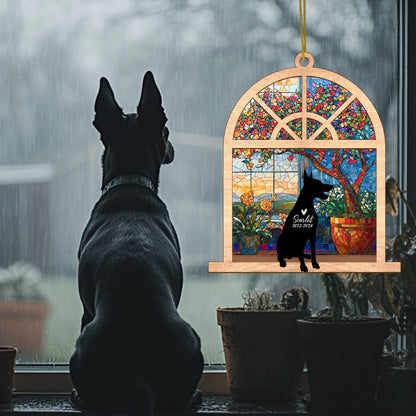 Netecom Personalized Doberman Memorial Suncatcher – Doberman Dog Loss Sympathy Gift & Pet Remembrance Ornament