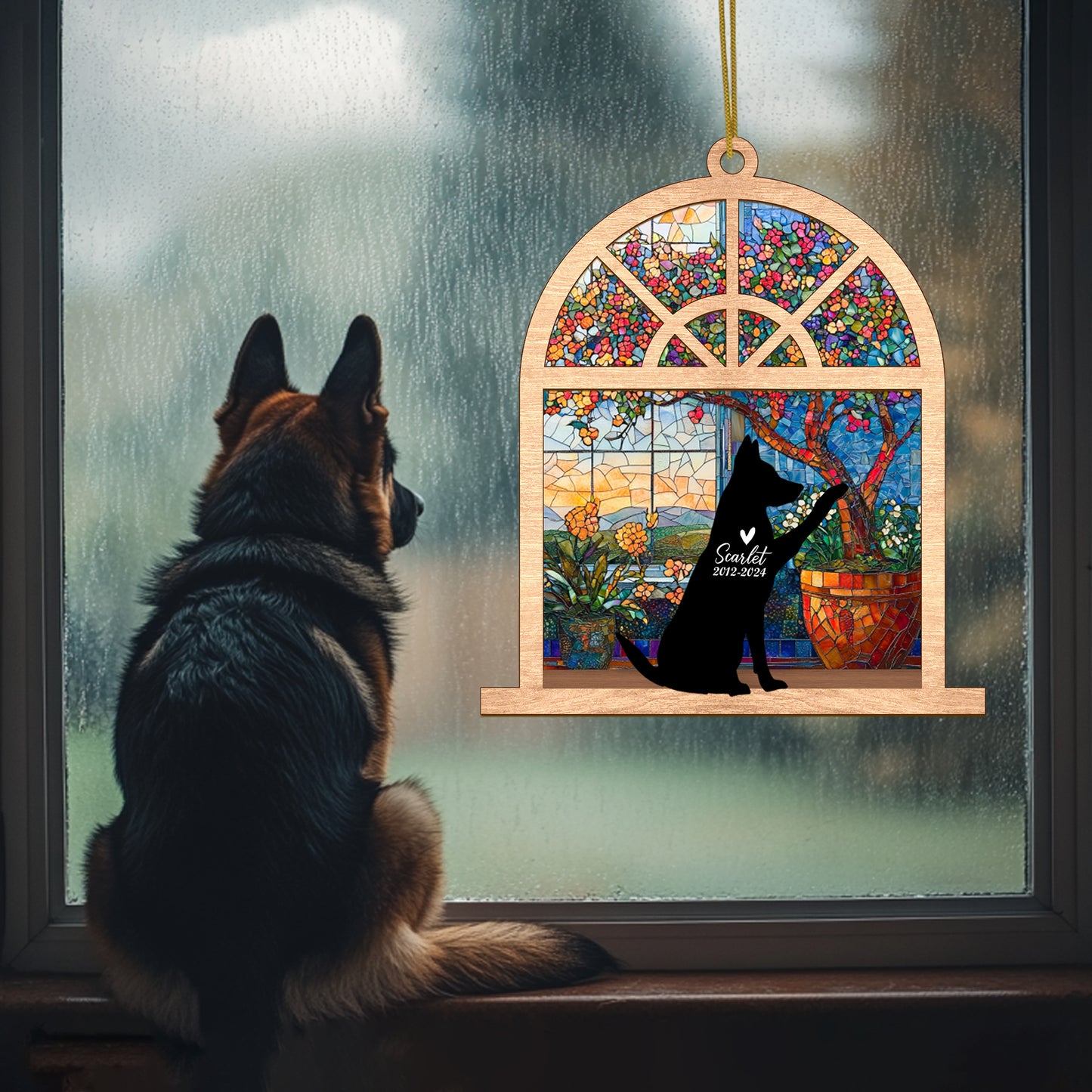 Netecom Personalized German Shepherd Memorial Suncatcher – Dog Loss Sympathy Gift & Pet Remembrance Keepsake