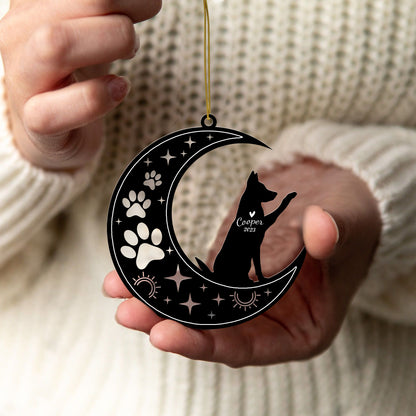 Netecom German Shepherd Dog Memorial Suncatcher, Personalized Ornament with Name Date, Dog Loss Sympathy Gift for Pet Loss Sun Catchers, Dog Grief Gift, Bereavement Gifts for Loss of Pet