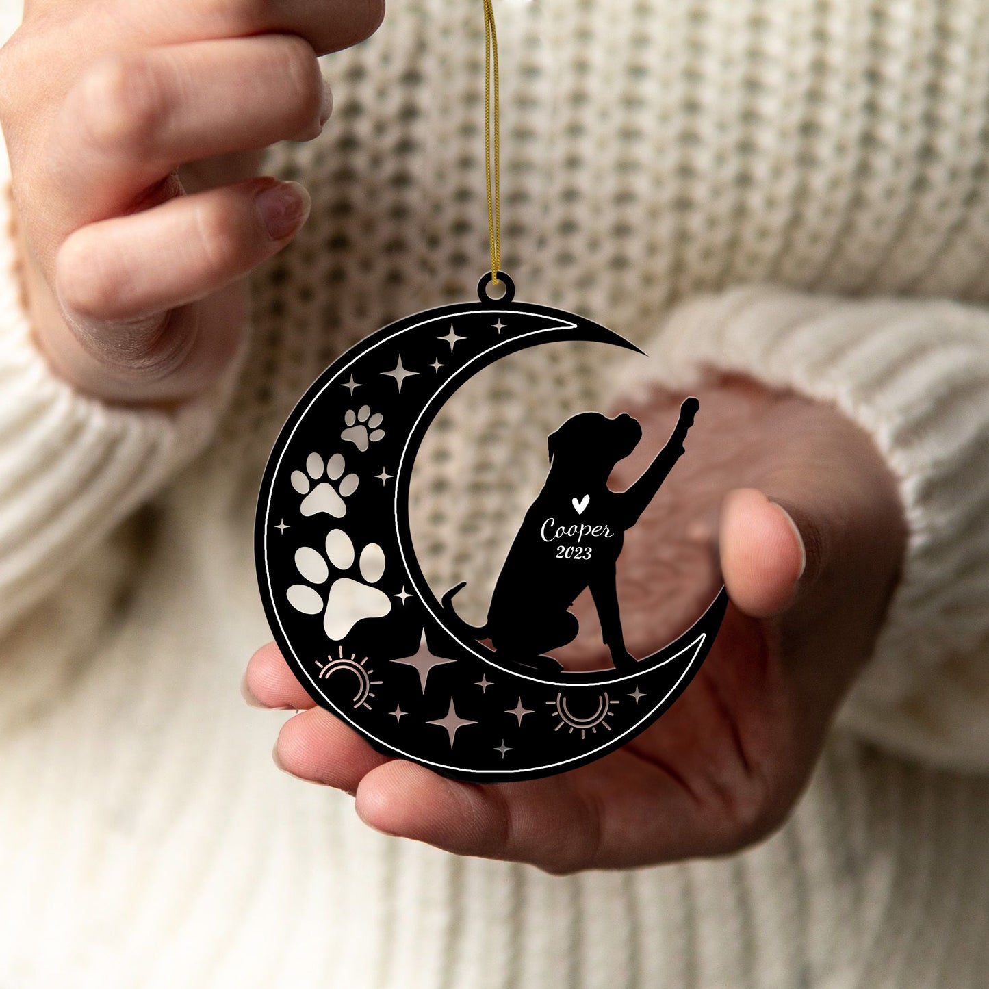 Netecom Boxer Dog Memorial Suncatcher, Personalized Boxer Ornament with Name Date, Dog Loss Sympathy Gift for Pet Loss Sun Catchers, Dog Grief Gift, Bereavement Gifts for Loss of Pet