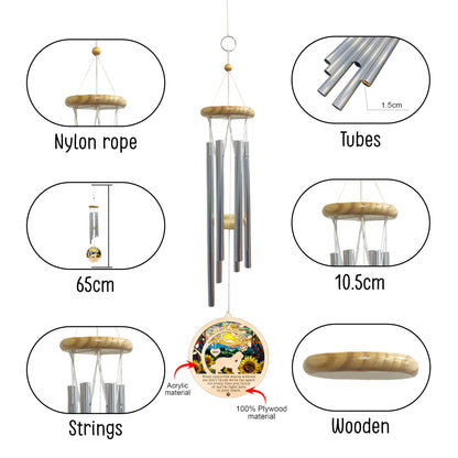 Netecom Newfoundland Dog Wind Chimes Memorial, Personalized Pet Memorial for Dogs Suncatcher, Dog Loss Memorial Ornament, Sympathy Windchime Outside Garden Decor, Loss of Pet Remembrance Gift