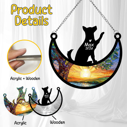 Netecom Personalized Husky Memorial Suncatcher, Custom Husky Ornament with Name Date, Dog Loss Sympathy Gift, Pet Loss Remembrance Gifts, Bereavement Gifts for Loss of Pet, Dog Grief Gift