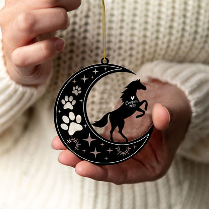 Netecom Horse Memorial Suncatcher, Personalized Horse Ornament with Name Date, Pet Loss Sympathy Gift for Pet Loss Sun Catchers, Pet Grief Gift, Bereavement Gifts for Loss of Pet