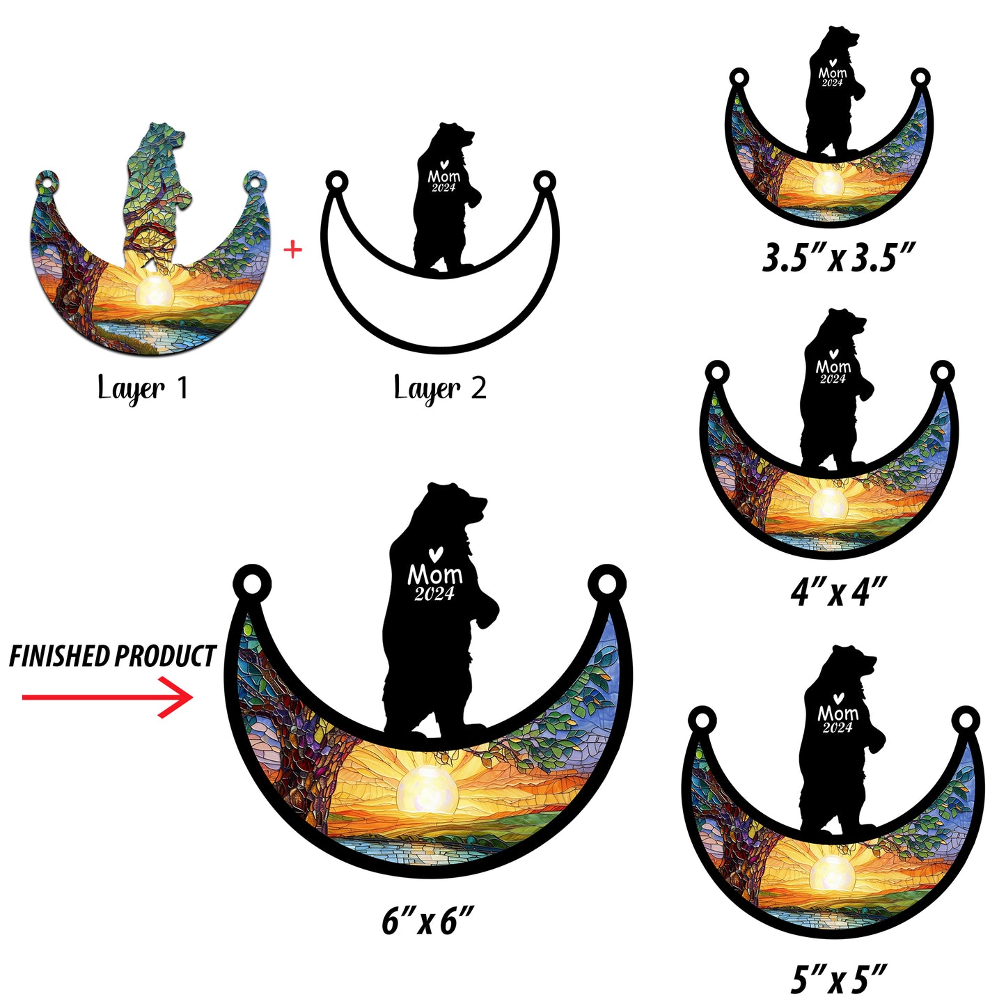 Netecom Personalized Bear Memorial Suncatcher, Custom Bear Ornament with Name Date, Pet Loss Remembrance Gifts, Sympathy Gift for Loss of Pet, Bereavement Gifts for Loss of Pet, Grief Gift