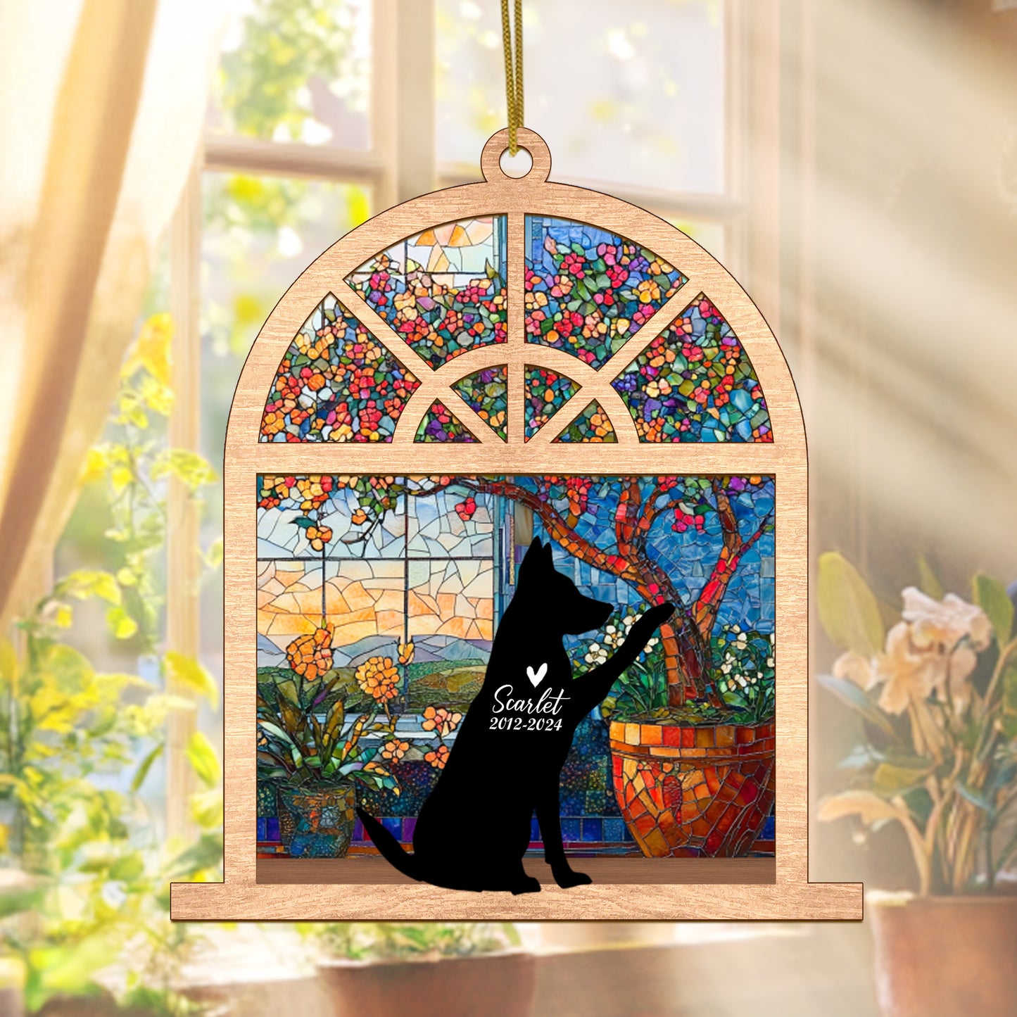 Netecom Personalized German Shepherd Memorial Suncatcher – Dog Loss Sympathy Gift & Pet Remembrance Keepsake