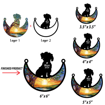Netecom Personalized Maltese Memorial Suncatcher, Custom Maltese Ornament with Name Date, Dog Loss Sympathy Gift, Pet Loss Remembrance Gifts, Bereavement Gifts for Loss of Pet, Dog Grief Gift