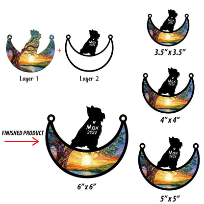 Netecom Personalized Yorkshire Terrier Memorial Suncatcher, Custom Yorkshire Terrier Ornament with Name Date, Dog Loss Sympathy Gift, Pet Loss Remembrance Gifts, Bereavement Gifts for Loss of Pet, Dog Grief Gift