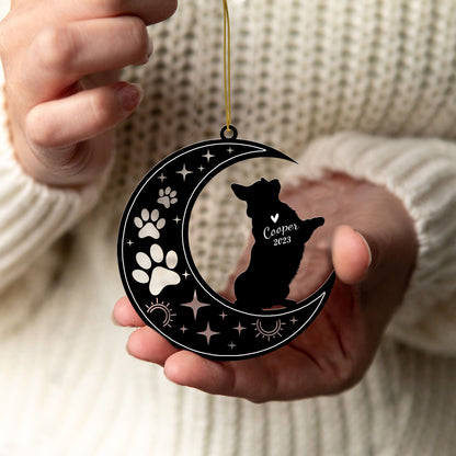 Netecom Corgi Dog Memorial Suncatcher, Personalized Corgi Ornament with Name Date, Dog Loss Sympathy Gift for Pet Loss Sun Catchers, Dog Grief Gift, Bereavement Gifts for Loss of Pet