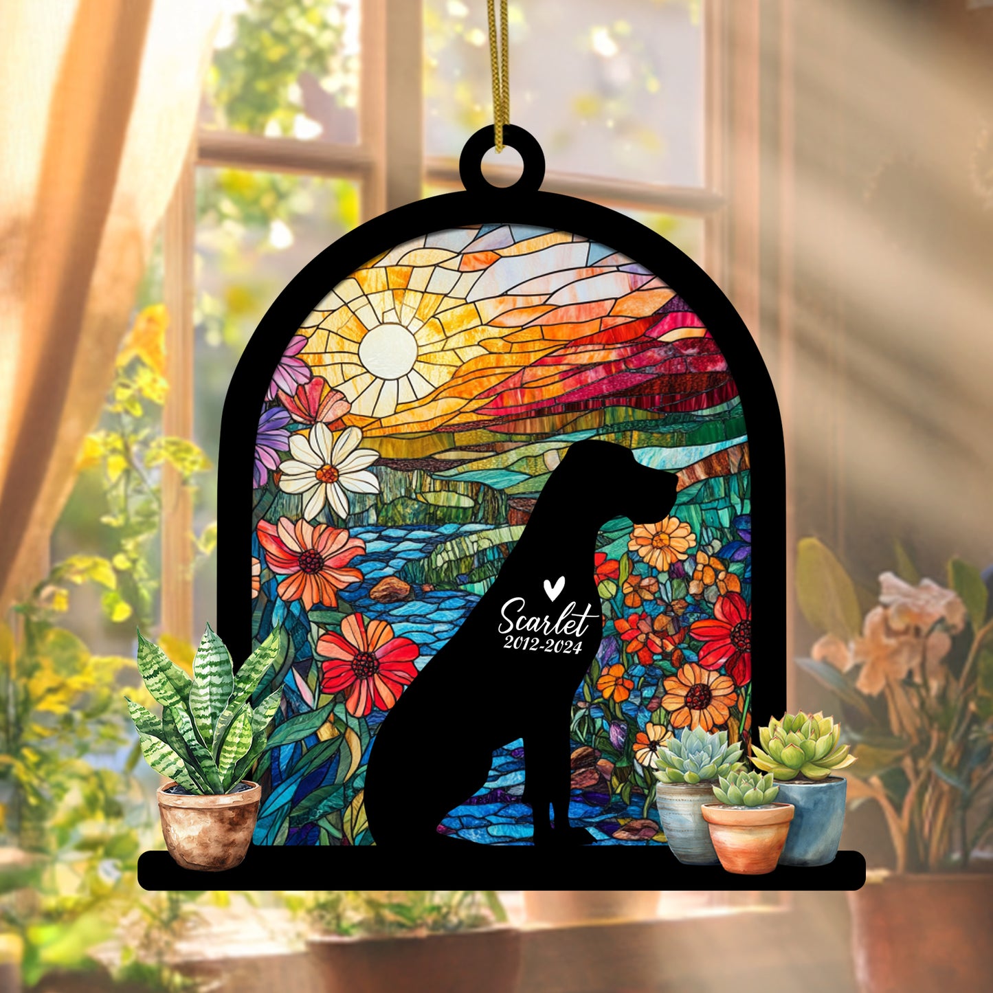 Netecom Personalized Great Dane Memorial Suncatcher, Custom Great Dane Ornament with Name Date, Dog Loss Sympathy Gift, Pet Loss Remembrance Gifts, Bereavement Gifts for Loss of Pet, Passing Away