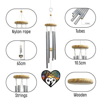 Netecom Personalized Pitbull Dog Memorial Wind Chimes, Dog Name Suncatcher, Pet Loss Sympathy Gift for Dog Lovers, Outdoor Garden Memorial Decor