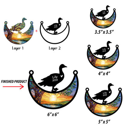 Netecom Personalized Duck Memorial Suncatcher, Custom Duck Ornament with Name Date, Pet Loss Remembrance Gifts, Sympathy Gift for Loss of Pet, Bereavement Gifts for Loss of Pet, Grief Gift