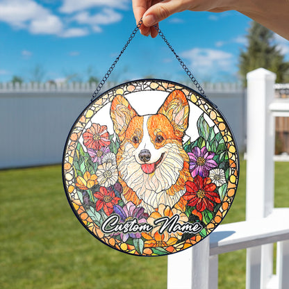 Netecom Personalized Corgi Dog Ornament, Custom Memorial Suncatcher, Pet Loss Remembrance Gift, Christmas Decoration