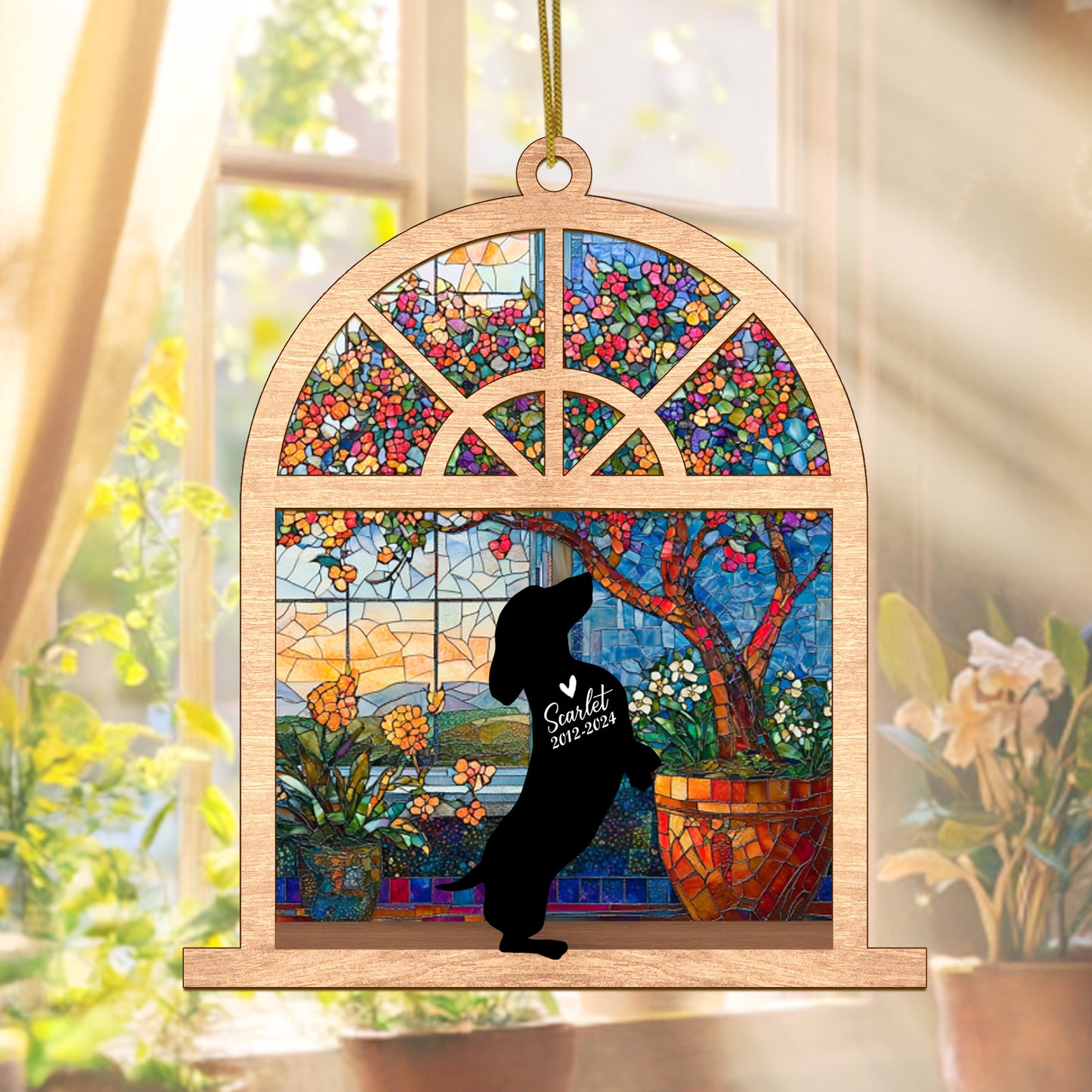 Netecom Personalized Dachshund Memorial Suncatcher – Dachshund Dog Loss Sympathy Gift & Pet Remembrance Gift