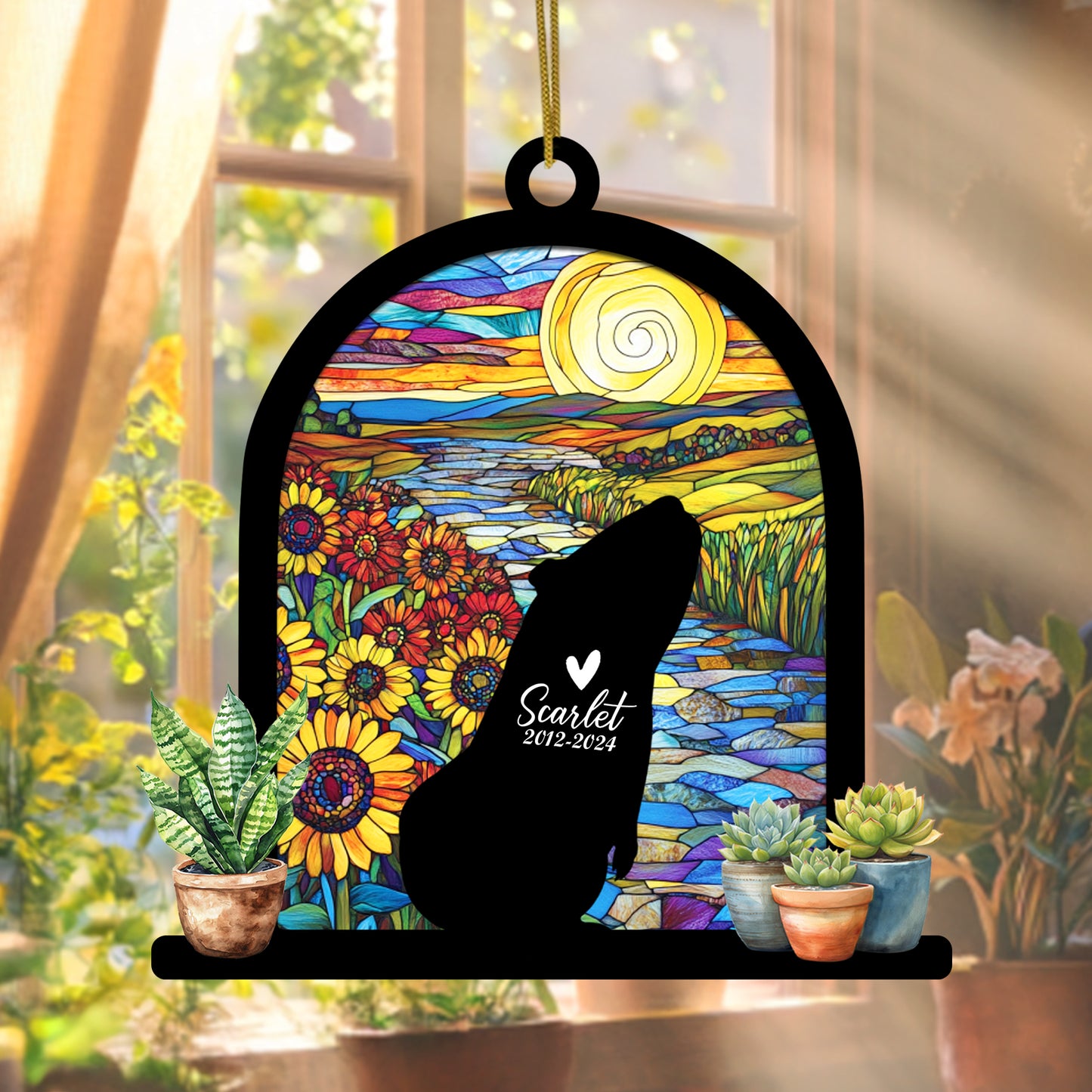 Netecom Personalized Guinea Pig Memorial Suncatcher, Custom Guinea Pig Ornament with Name Date, Pet Loss Sympathy Gift, Pet Loss Remembrance Gift, Bereavement Gifts for Loss of Pet, Passing Away Gift