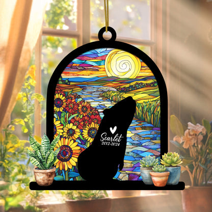 Netecom Personalized Guinea Pig Memorial Suncatcher, Custom Guinea Pig Ornament with Name Date, Pet Loss Sympathy Gift, Pet Loss Remembrance Gift, Bereavement Gifts for Loss of Pet, Passing Away Gift