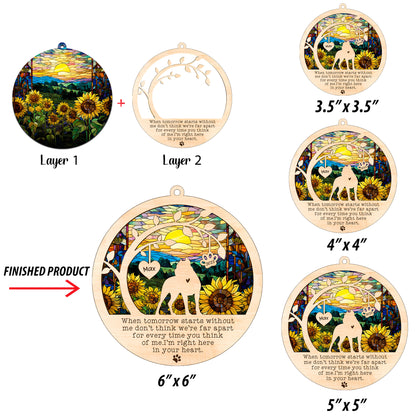 Netecom Personalized American Staffordshire Terrier Dog Memorial Suncatcher, Christmas Ornament with Name Date, Pet Loss Sun Catcher, Dog Memorial Ornament, Bereavement Sympathy Gift for Dog Lovers