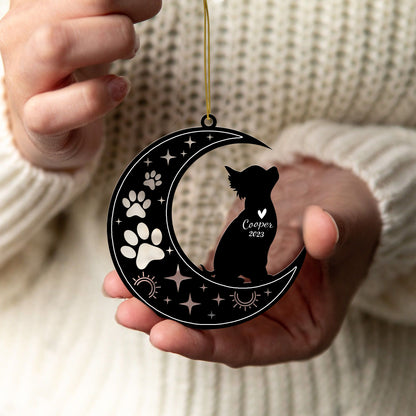 Netecom Chihuahua Dog Memorial Suncatcher, Personalized Chihuahua Ornament with Name Date, Dog Loss Sympathy Gift for Pet Loss Sun Catchers, Dog Grief Gift, Bereavement Gifts for Loss of Pet