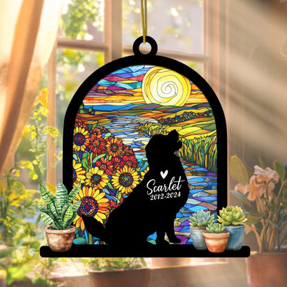 Netecom Personalized Golden Retriever Memorial Suncatcher, Custom Golden Retriever Ornament with Name Date, Dog Loss Sympathy Gift, Pet Loss Remembrance Gifts, Bereavement Gifts for Loss of Pet