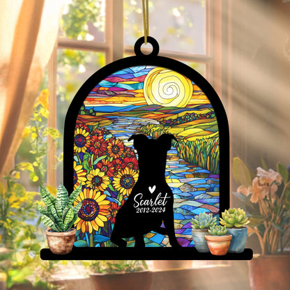 Netecom Personalized Jack Russell Memorial Suncatcher, Custom Jack Russell Ornament with Name Date, Dog Loss Sympathy Gift, Pet Loss Remembrance Gifts, Passing Away, Bereavement Gifts for Loss of Pet