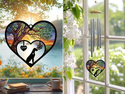 Netecom Personalized Great Dane Dog Memorial Wind Chimes, Dog Name Suncatcher, Pet Loss Gift for Dog Lovers, Sympathy Wind Chimes Outdoor Garden Decor