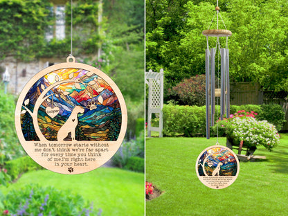 Netecom Great Dane Dog Wind Chimes Memorial, Personalized Pet Memorial for Dogs Suncatcher, Dog Loss Memorial Ornament, Sympathy Windchime Outside Garden Decor, Loss of Pet Remembrance Gift