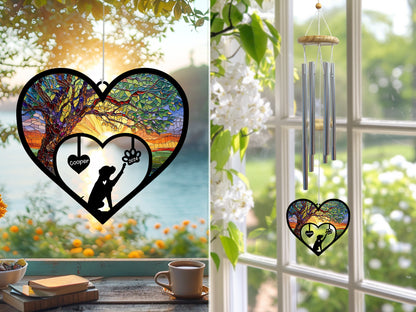 Netecom Personalized Boxer Dog Memorial Wind Chimes, Dog Name Suncatcher, Pet Loss Sympathy Gift for Dog Lovers, Outdoor Garden Remembrance Decor