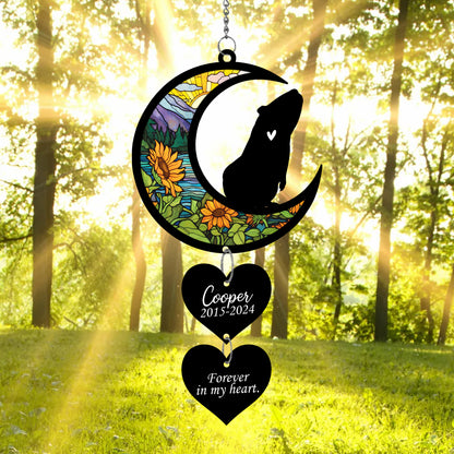 Netecom Personalized Guinea Pig Moon Heart Memorial Ornament – Pet Loss Sympathy Gift, Forever in My Heart Keepsake
