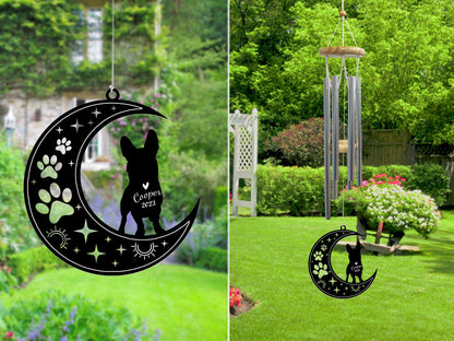 Netecom Corgi Dog Wind Chimes Memorial, Personalized Pet Memorial Windchime for Dog Suncatcher, Pet Condolences Gift for Loss of Dog, Pet Remembrance Gift, Sympathy Pet Wind Chimes Outdoor Garden