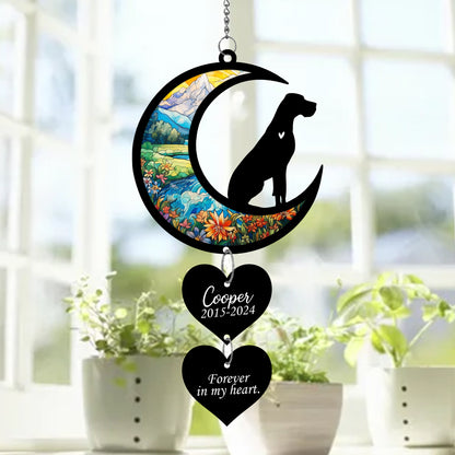Netecom Personalized Great Dane Moon Heart Memorial Ornament – Dog Loss Gift, Pet Remembrance Keepsake