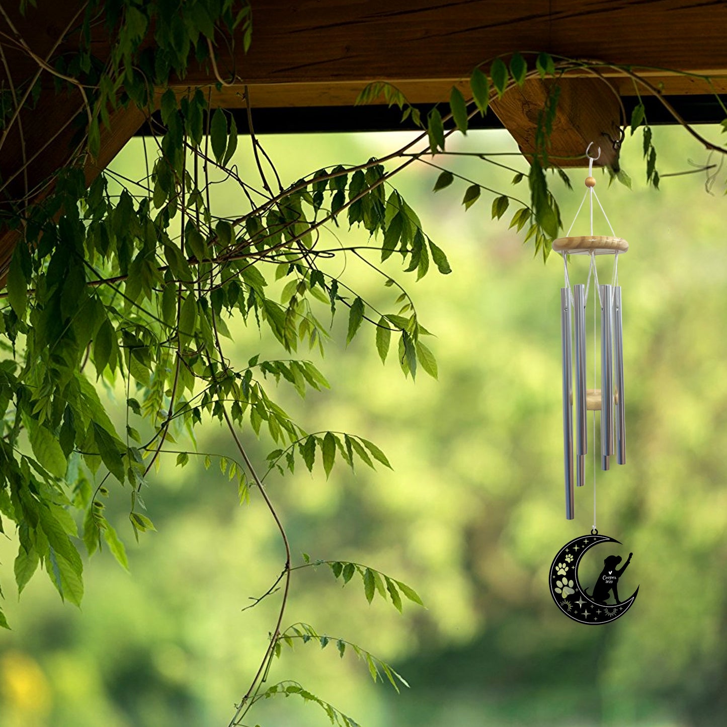 Netecom Boxer Dog Wind Chimes Memorial, Personalized Pet Memorial Windchime for Dog Suncatcher, Pet Condolences Gift for Loss of Dog, Pet Remembrance Gift, Sympathy Pet Wind Chimes Outdoor Garden
