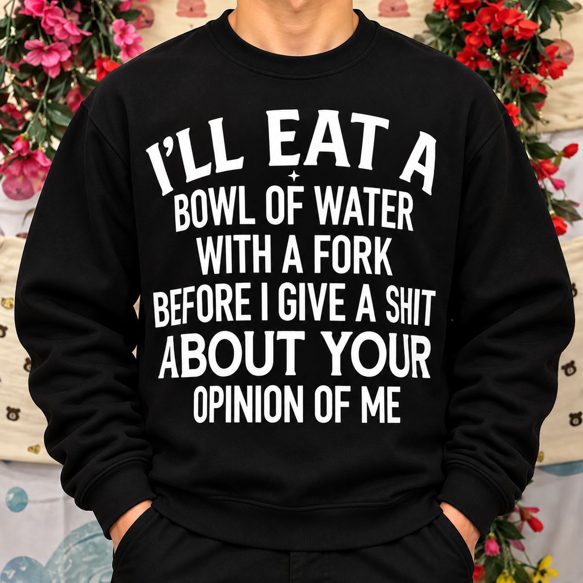 Bowl of Water With a Fork Funny Sarcastic Shirt