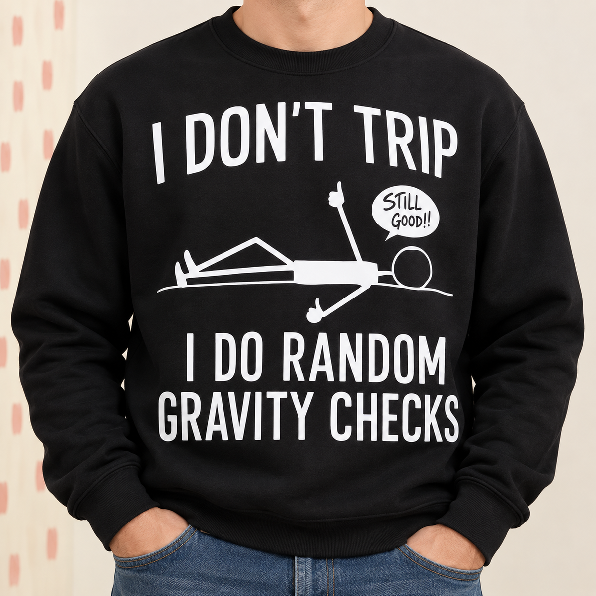 Funny Gravity Check Shirt, Clumsy Humor Graphic Tee