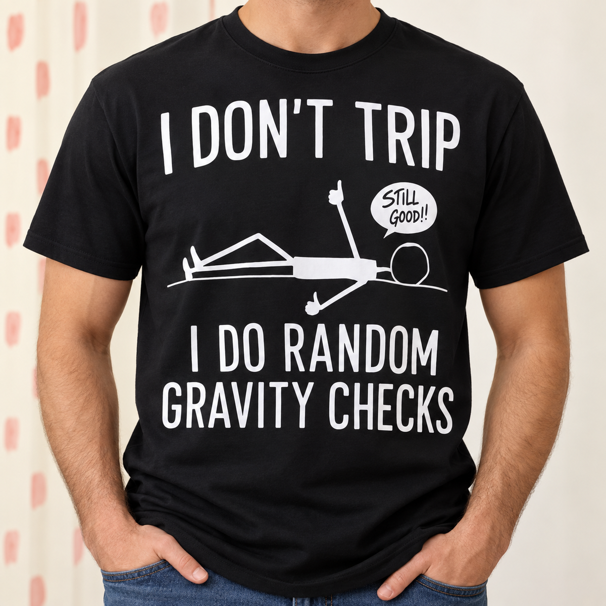 Funny Gravity Check Shirt, Clumsy Humor Graphic Tee