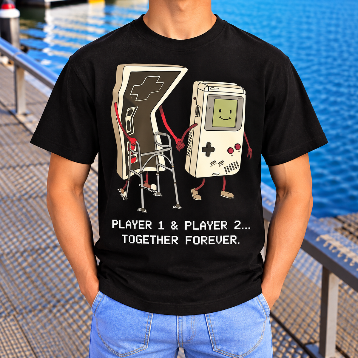 Retro Gaming Couple Shirt, Player 1 and Player 2 Matching Gamer Tee
