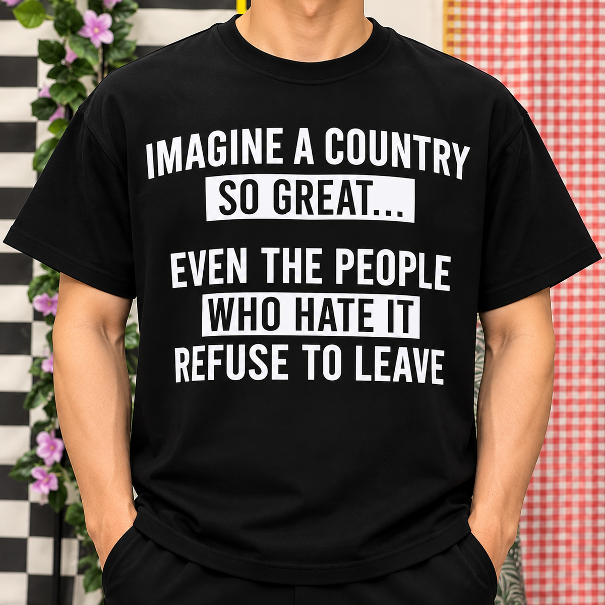 Patriotic Humor Statement Shirt – Country Pride Graphic Tee