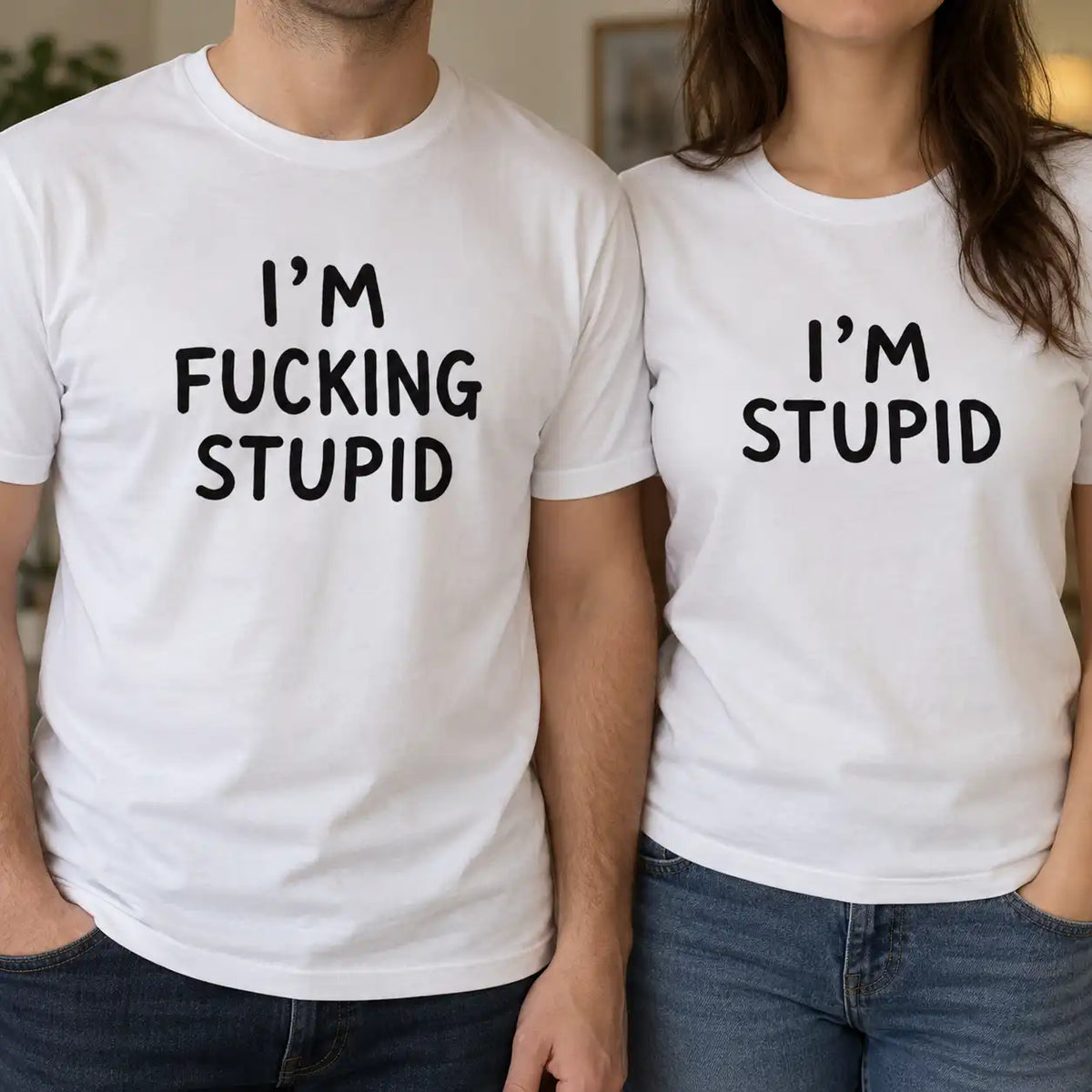 Funny Matching Couple T-Shirt Set, Sarcastic His and Hers Tees