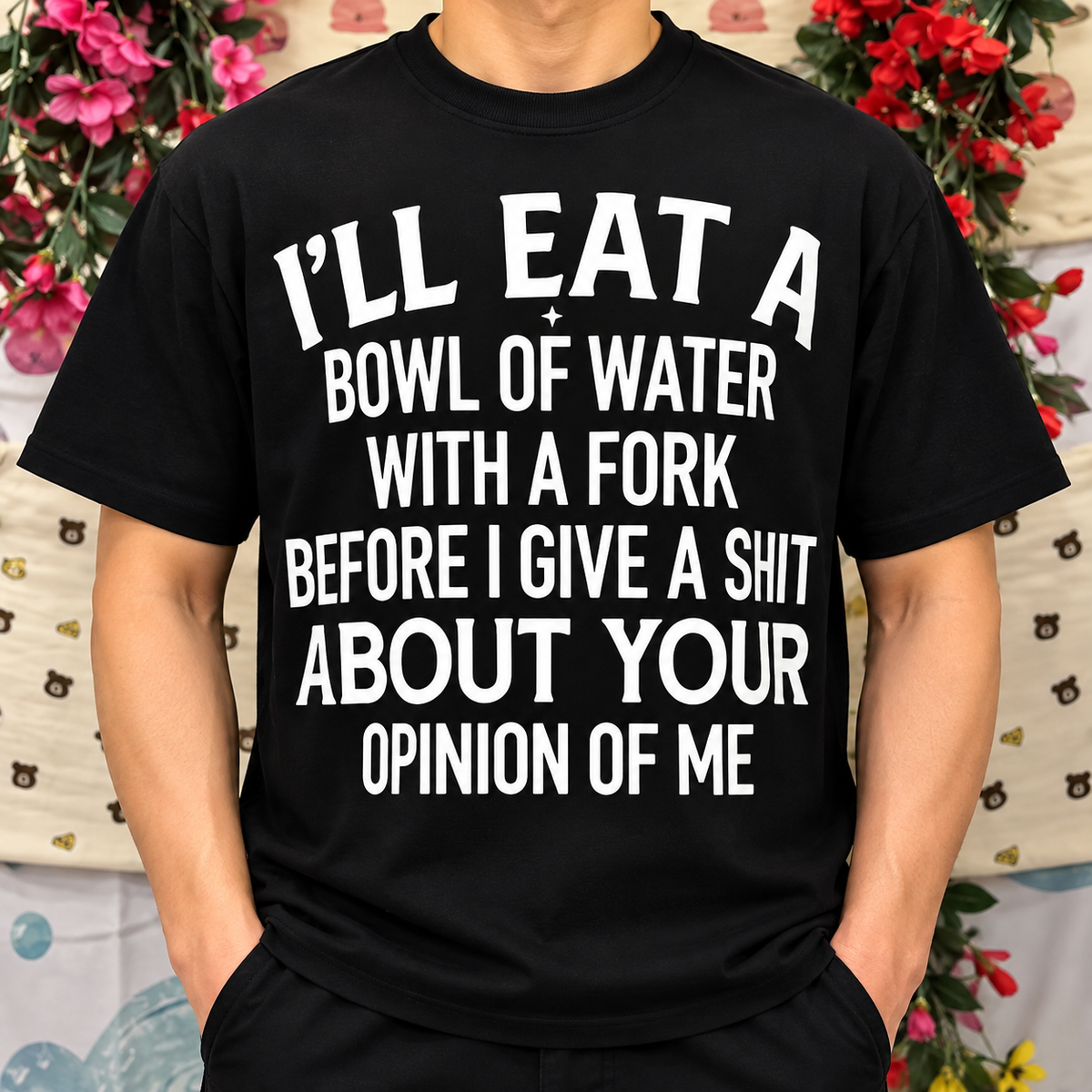 Bowl of Water With a Fork Funny Sarcastic Shirt