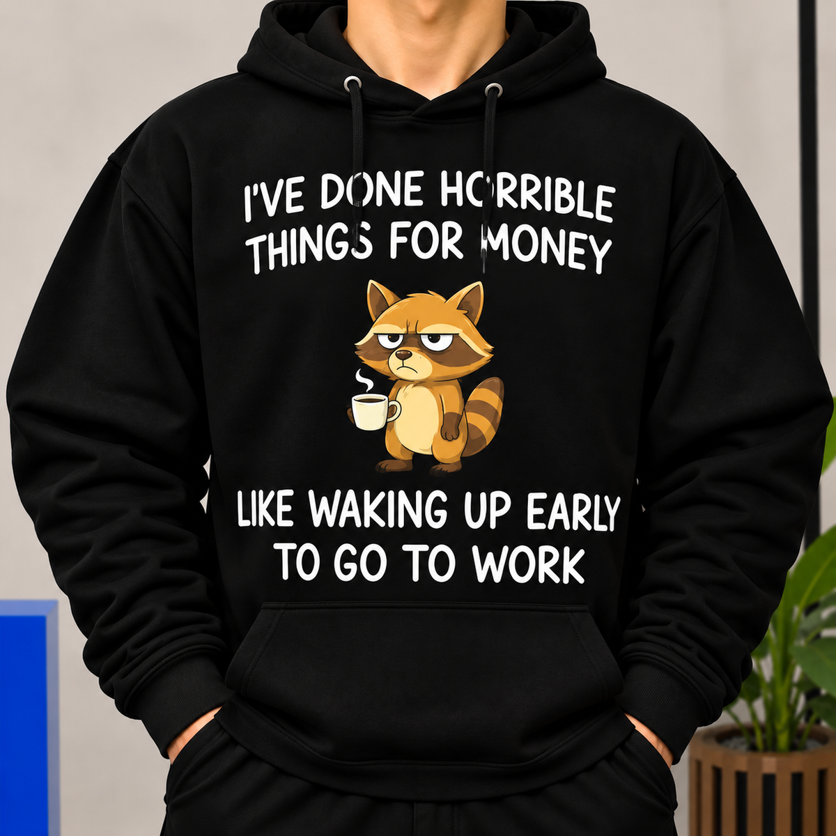 Funny Raccoon Coffee Shirt, Sarcastic Work Humor Graphic Tee