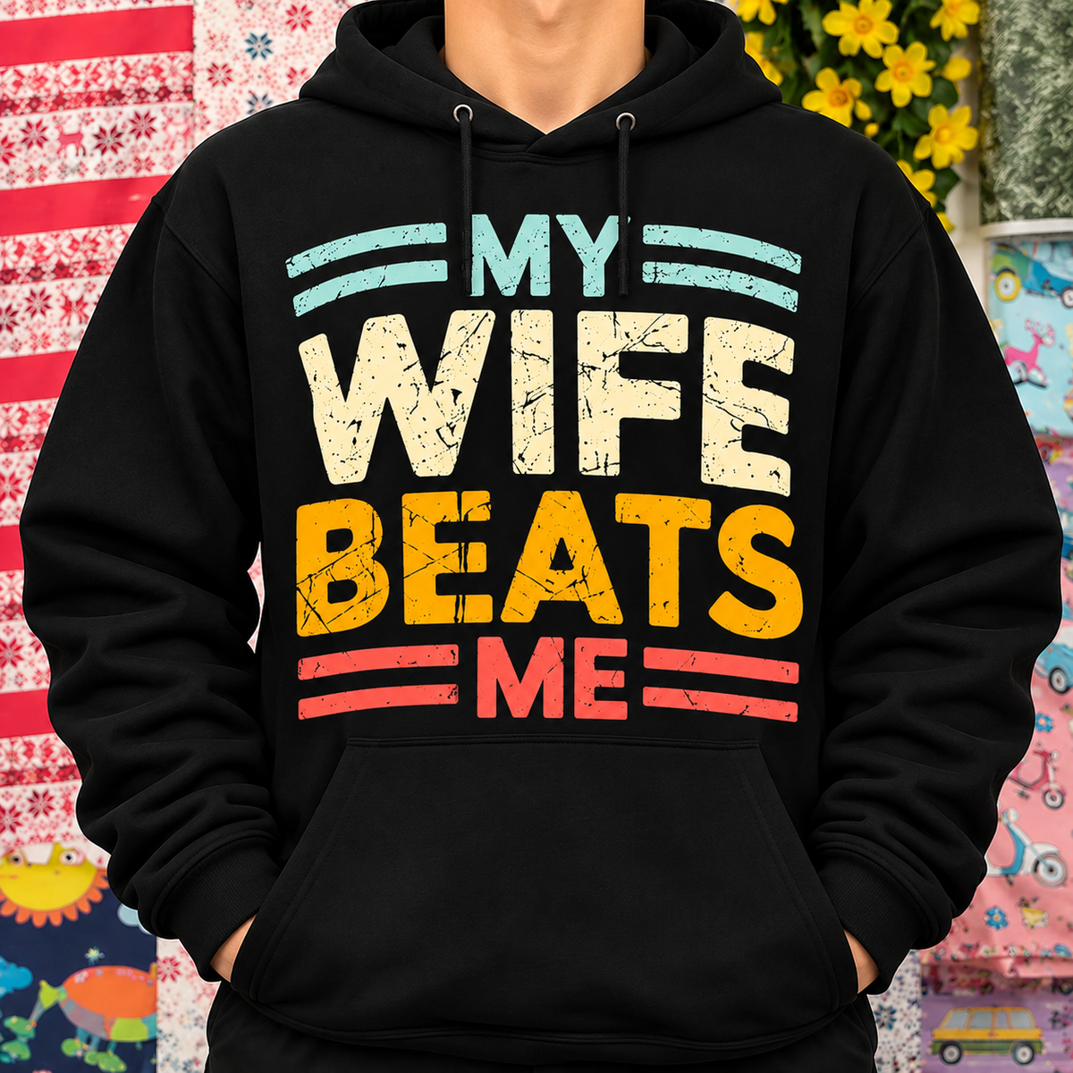 My Wife Beats Me Funny Husband Humor Shirt