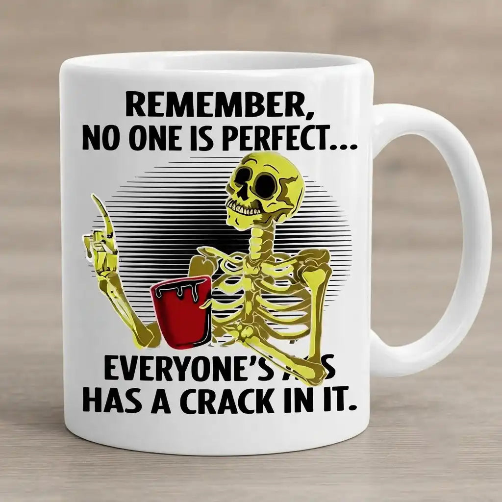 Funny Skeleton Coffee Mug, Sarcastic Skull Gift, Dark Humor Coffee Cup