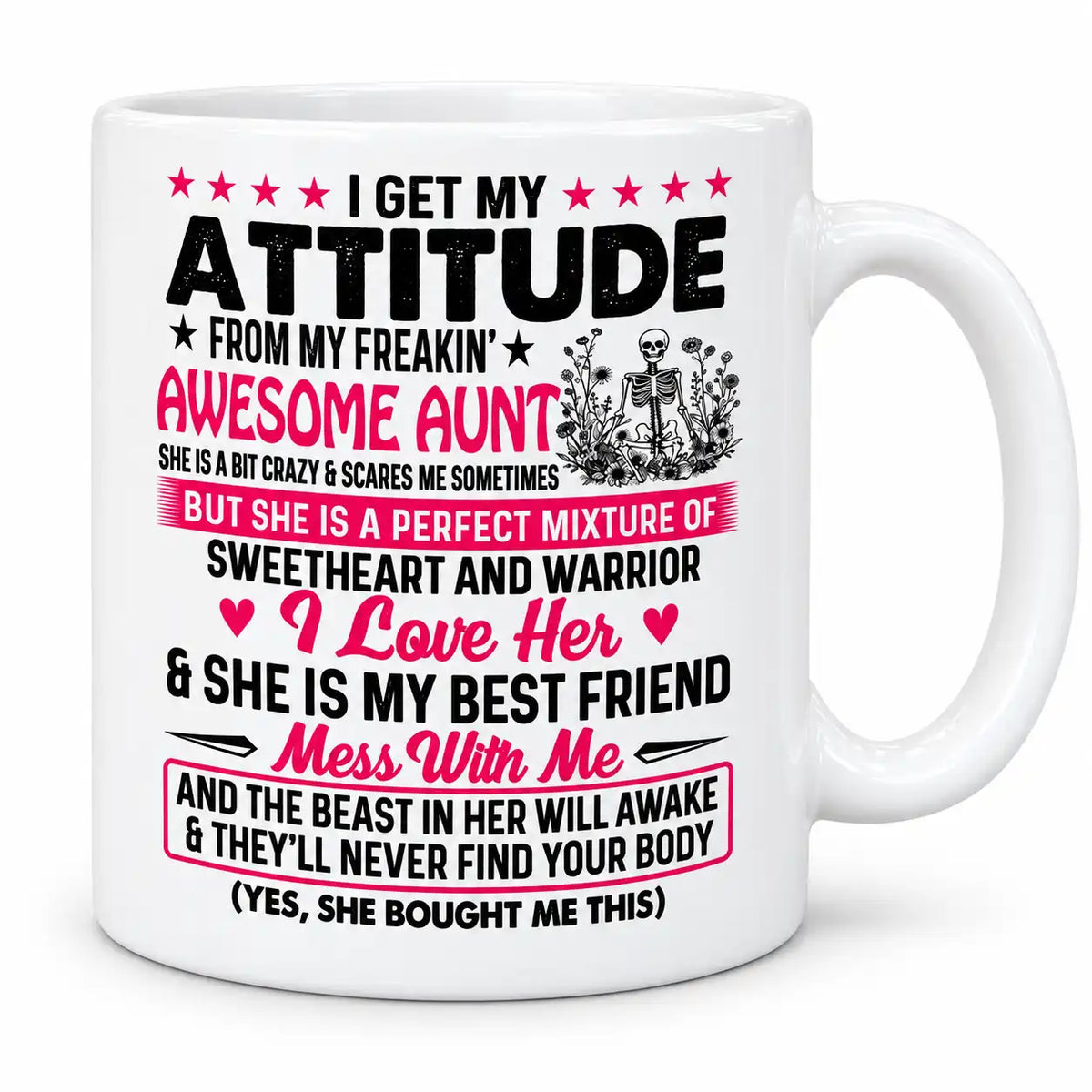 Funny Aunt Mug, Awesome Aunt Coffee Cup, Crazy Aunt Gift, Sarcastic Auntie Gift