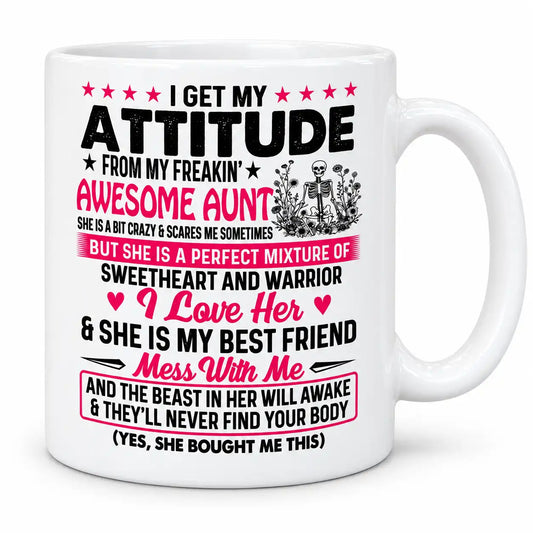 Funny Aunt Mug, Awesome Aunt Coffee Cup, Crazy Aunt Gift, Sarcastic Auntie Gift