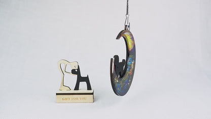 Netecom 6" Mastiff Memorial Suncatcher – Dog Remembrance Ornament, Loss of Pet, Dog on Moon Light Catcher, Mastiff Lovers Sympathy Gift, Window Hanging